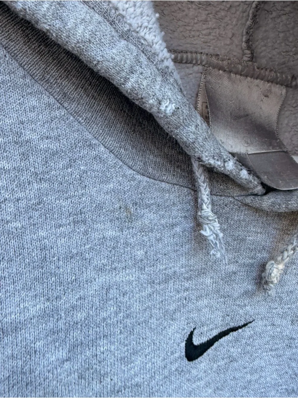 Vintage Nike Gray Center Swoosh Hoodie Size XL